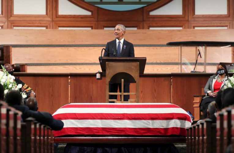 In honoring John Lewis, the former President delivered his most forceful address since leaving office and took aim at Trump