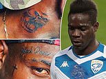 Mario Balotelli shows off five new tattoos, with the striker getting the words ‘black power’ inked