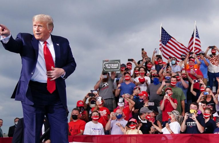 Trump and campaign crowd appear to violate mask order