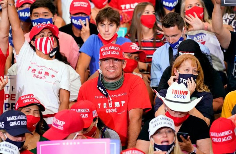 The President offered an example of his refusal to put medical science before politics with a large indoor rally