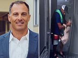 Los Angeles CEO is caught on security camera mercilessly beating his four-month-old dog