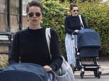 Felicity Jones has given birth! Star Wars actress is seen taking her newborn baby out for a stroll