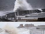 Parts of UK have coldest temperatures on record for the time of year as 40mph winds batter coast