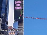 Wolves of Reddit mock humbled hedge funds with giant billboard in NYC and airplane banner