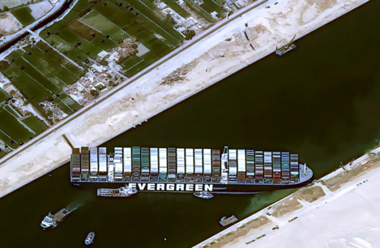 Maritime traffic jam grows outside blocked Suez Canal