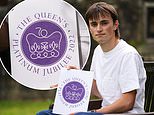 Student, 19, crafts stylised crown on a purple background as emblem for Queen’s Platinum Jubilee&nbsp;