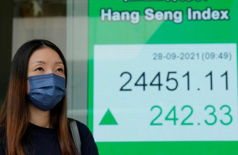 Global shares mostly fall on China energy, Evergrande fears