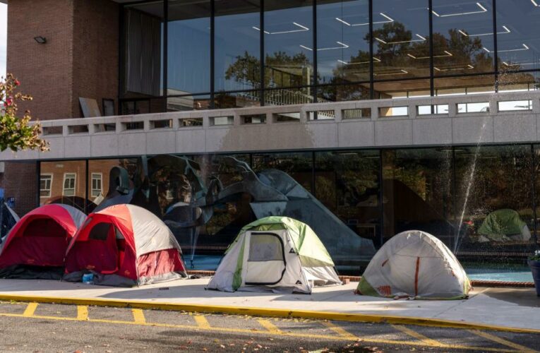 Howard students are living in tents to avoid the unbearable living conditions. Some have been sick with congestion, coughing and headaches for weeks.