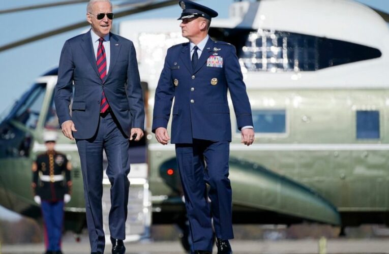 Biden touts infrastructure bill at snowy, rusty bridge in NH