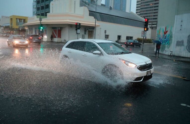 More than a foot of rain has fallen over the last 48 hours in some areas, with all of the islands under a flood watch through the afternoon