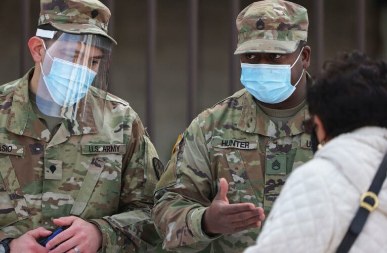 The states are using the troops to staff facilities with dangerously low capacity due to a spike in Covid-19 patients