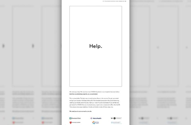 ‘Help’: Cleveland-area hospitals put ad in newspaper