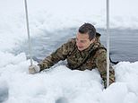 Bear Grylls plunges into freezing water as Honorary Colonel joins Royal Marines in Arctic Circle
