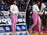 Texas A&M coach Sydney Carter defends herself for wearing pink leather pants to a game