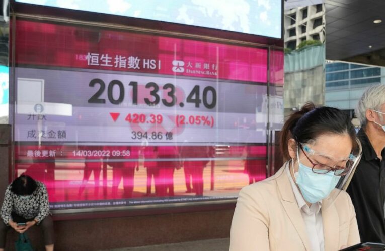 World shares mixed, Hong Kong index dives 5.4%