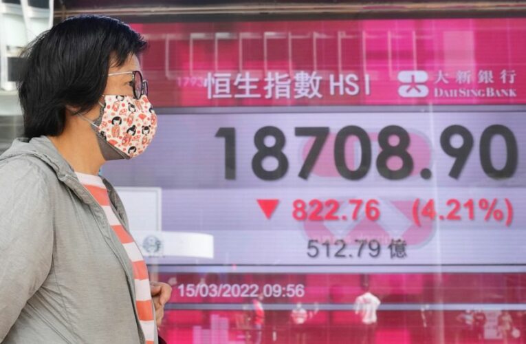 World shares sink as virus, war trump strong China data