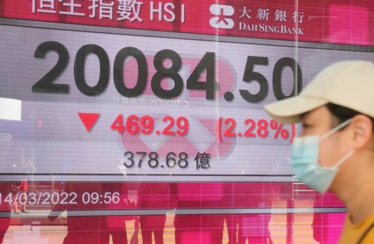Hong Kong shares dive 5.4% as virus shutdown hits Shenzhen