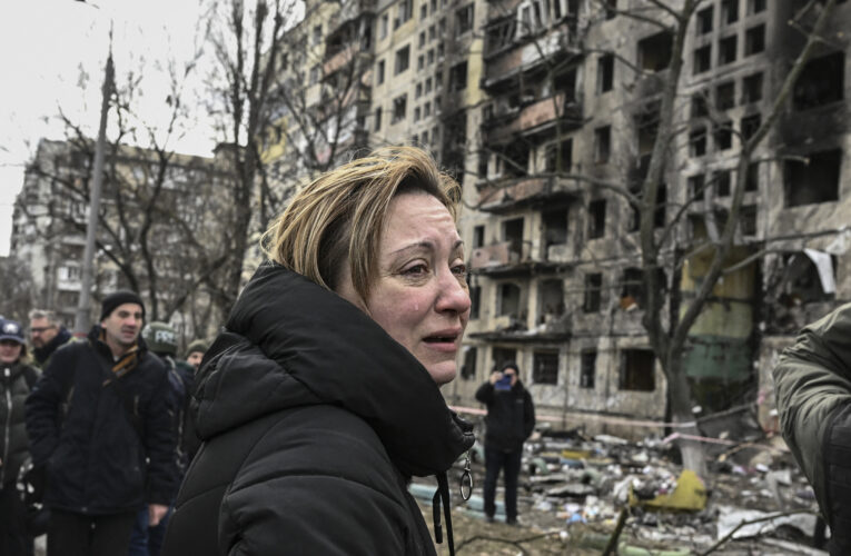 Apartment block hit in deadly strike near the capital; extensive damage reported in several other major cities as talks are paused until Tuesday