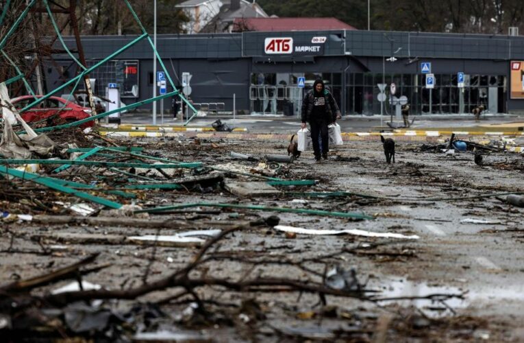 The bodies of civilians have been found on a street in Bucha. In Odesa, Ukraine says strikes damaged ‘critical infrastructure.’