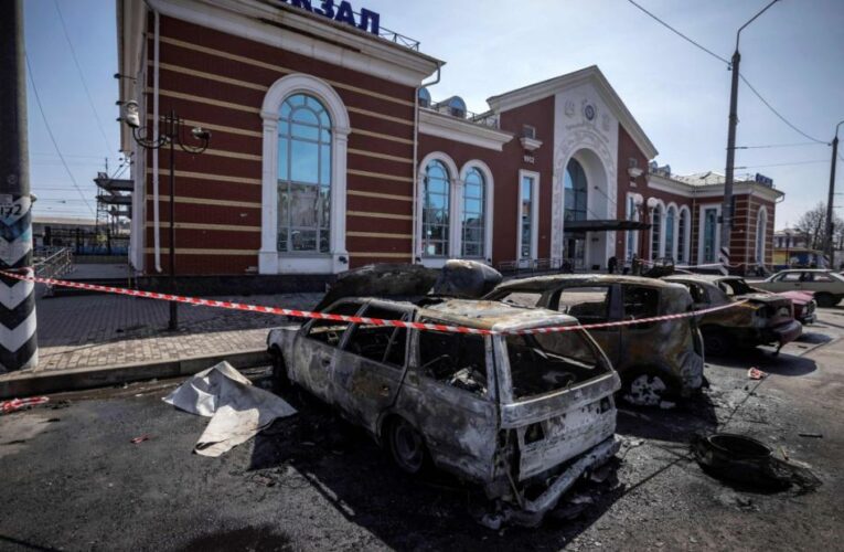 At least 30 are dead and 100 injured at a crucial evacuation hub in eastern Ukraine, regional police say