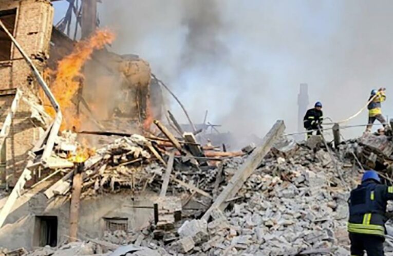 The airstrike caused fires to break out that took almost four hours to be extinguished, a military official said