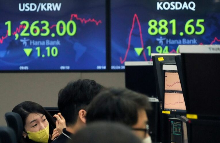 Asia shares trading lower as inflation worries cloud outlook