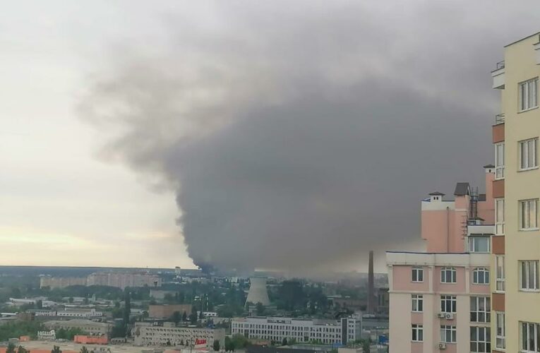 One person has been hospitalized after multiple blasts were reported in Kyiv at dawn