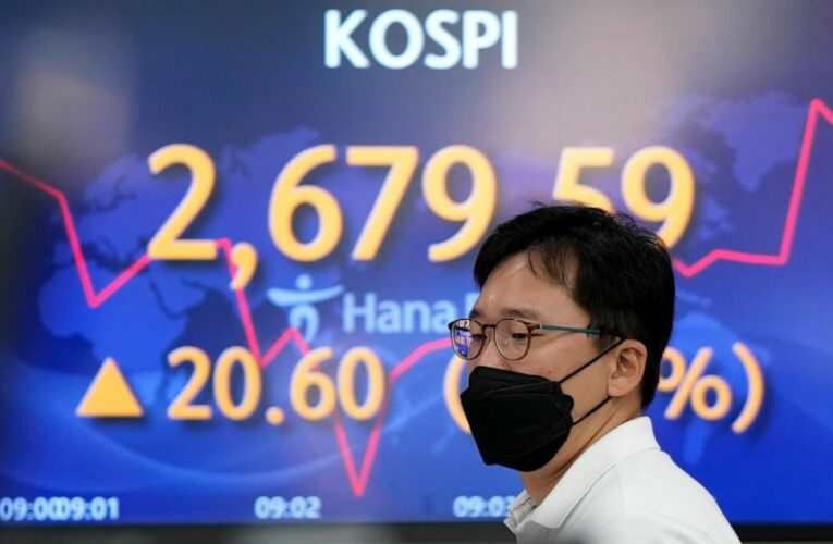 Global shares up, China trading closed for national holiday
